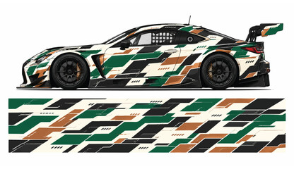Fototapeta premium Racing Car with Geometric Design.
