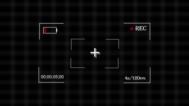 Recording timer display with battery and recording indicators