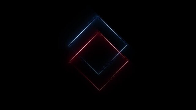 Neon glowing diamond shape on dark background