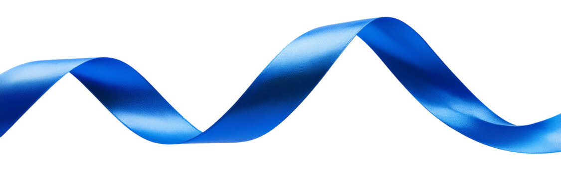 Swirl blue ribbon. Decorative element. Generative AI technology.