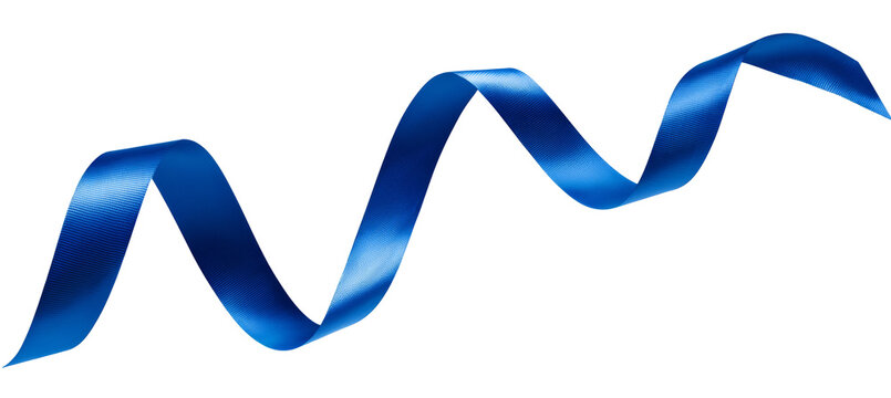 Swirl blue ribbon element design. Generative AI technology.
