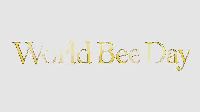 Elegant golden text design celebrating World Bee Day