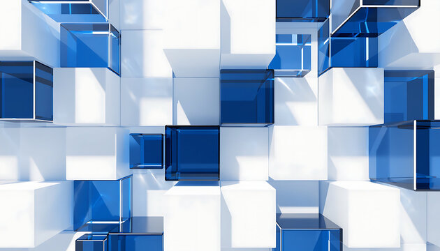 abstract blue cubes background