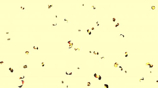 Golden Confetti Ribbons Falling on Transparent Background