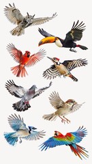 Fototapeta premium Flying bird design element set