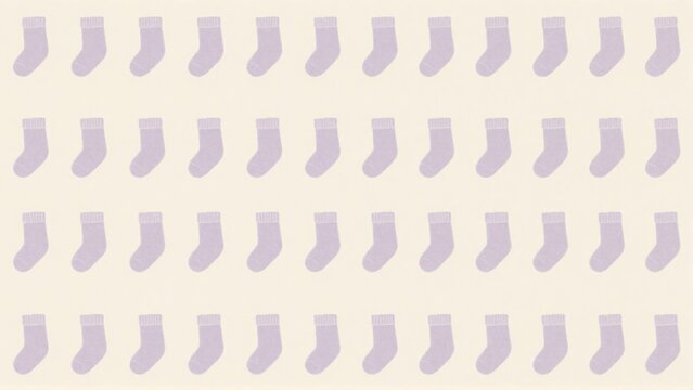 Seamless folded sock and ribbed cuff pattern background with muted lavender cream repeats