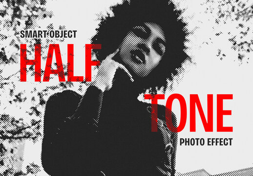 Halftone Image Effect Mockup