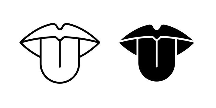 Tongue Icon represents taste, speech, oral health, and sensory functions. Suitable for medical, dental, food, and anatomy-related designs.