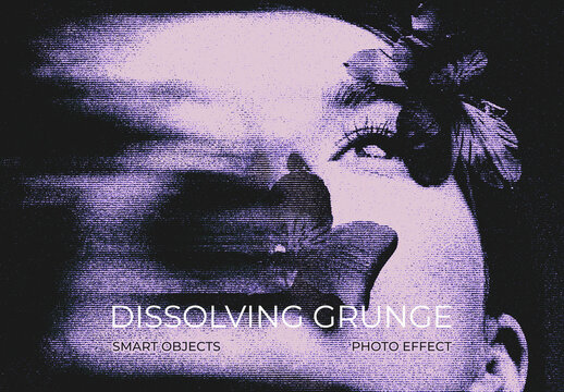 Dissolving Grunge Image Effect Mockup