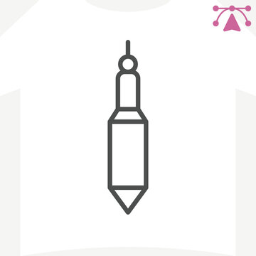 Construction plumb line icon, construction concept. Vector graphics. Correct vertical, tool sign and editable stroke, outline style icon for mobile or web design.