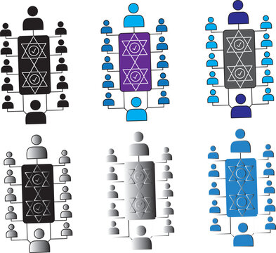 Set of organizational chart, corporate hierarchy. Corporate hierarchy and organizational structure diagram. eam management, corporate hierarchy,