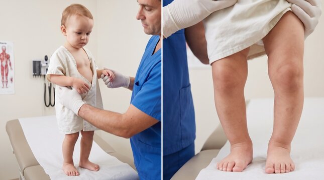 Rickets and Skeletal Deformities in Children &mdash; Clean Pediatric Medical Background with Copy Space