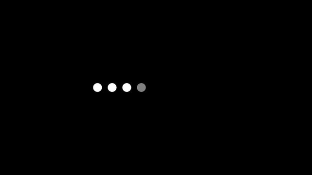 loading thinking animation on transparent background animation seven dot loading icon animation. Alpha Channel 4K