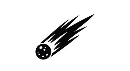 Shooting Star Silhouette On White Background Celestial Object Design © Tamim