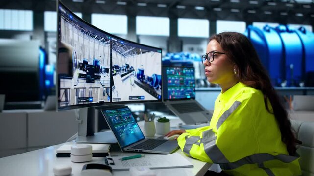 SCADA Operator Monitors Real-time Power Plant Systems