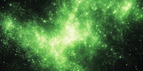 Abstract green stardust background with glowing particles and cosmic light texture © Nasrin