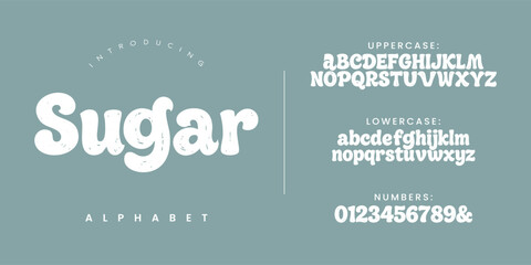 Sugar cute bubble typography font style with sweet rounded letters for children book and packaging © fourmonths