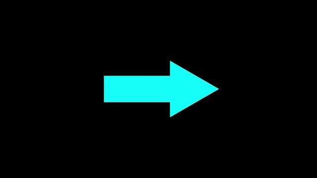 Arrow pointer animation on black background, for ui and, navigation direction
