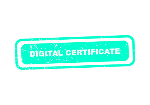 Digital certificate badge with turquoise border and stamp style illustration