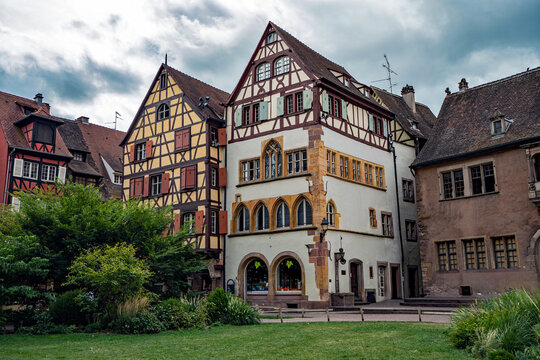 Historic Maison Pfister and half-timbered houses in Colmar, Alsace, France