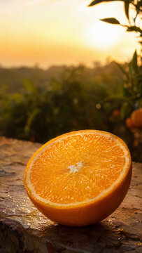 Linda laranja em um ambiente natural