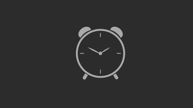 Gray alarm clock on a dark charcoal background for modern minimalist interface