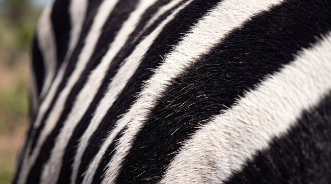 Close-Up Detail of Zebra Stripes Fur Pattern