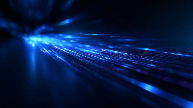 Abstract High Speed Fiber Optic Light Rays Data Stream