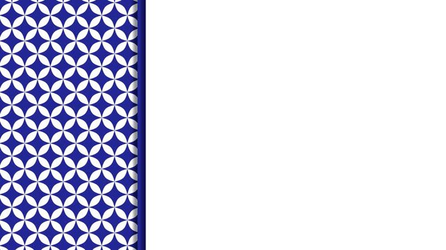 Blue and White Shippo Pattern Wipe Transition Motion Background
