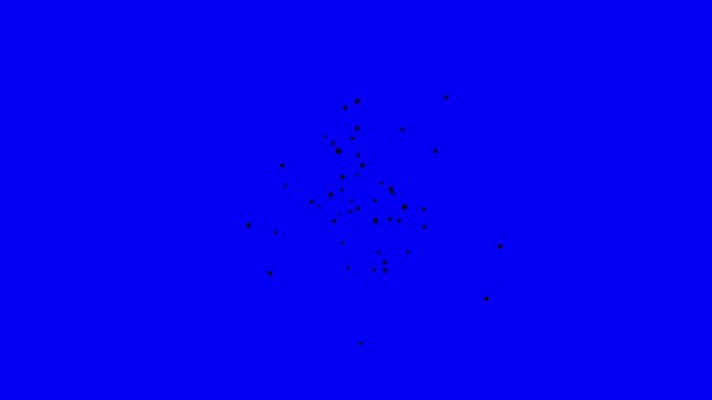 Black drops more bees or flies insects moving on bluebox. Blue screen element seamless loop speed moving small animals doodle preset good to add to any background. Four times more moving dots.