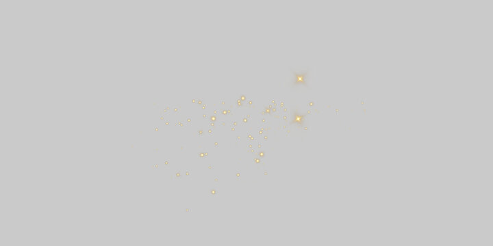 Gold sparks and golden stars glitter special light effect. Vector sparkles on transparent background. Christmas abstract.	
