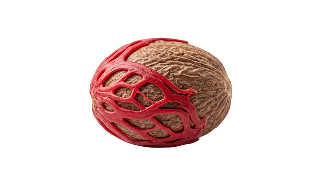 Whole nutmeg with red mace covering