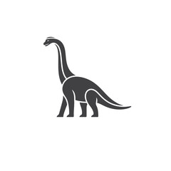Apatosaurus Dinosaur Designed with Brown and Black Lines – Prehistoric Animal Logo Symbol Icon Vector. © Apparel Design