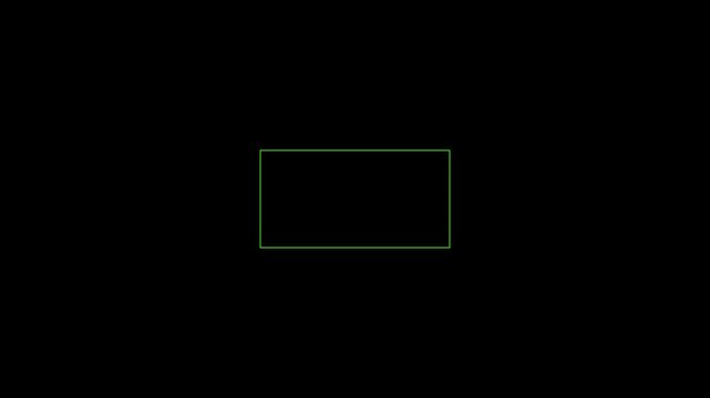 Green triple right arrows animation shines inside a border box. Fast forward motion directs these triple right arrows. Directional navigation guides the triple right arrows.