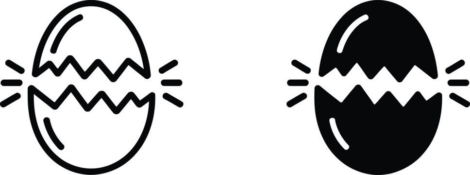 Cracked egg icon vector illustration