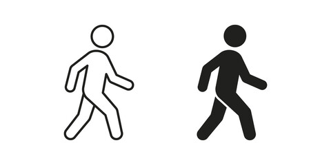 Pedestrian walking man sign for traffic safety and urban navigation. © SAJID
