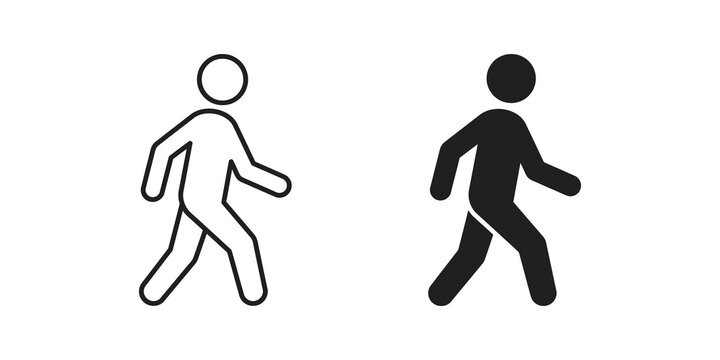 Pedestrian walking man sign for traffic safety and urban navigation.