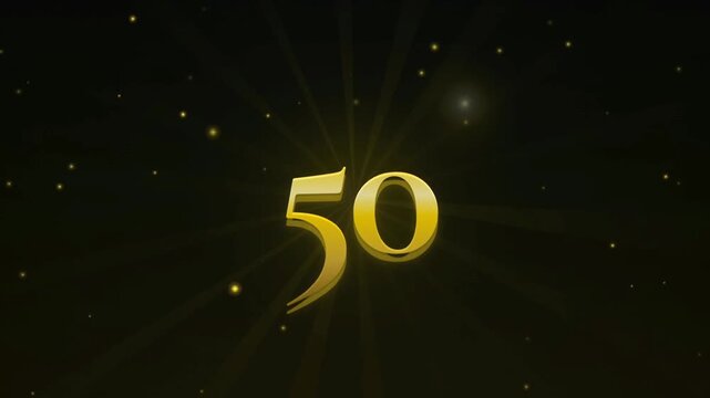 Elegant 50th Anniversary Celebration with Golden Number and Luxury Sparkling Decoration