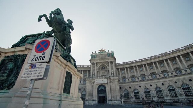 Hofburg Vienna Austria architecture tourist streets. Monument historical points of the tourist capital.