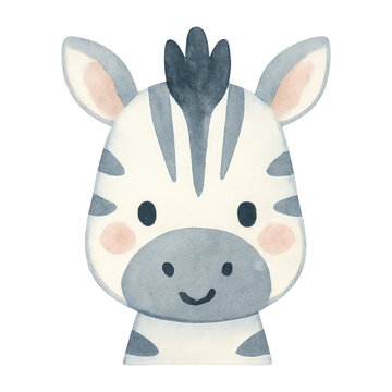 PNG Cute zebra cartoon illustration.