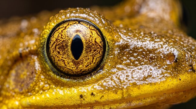 Extreme Close-Up of a Golden Frogs Intricate Eye