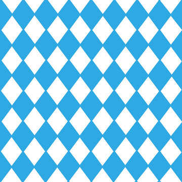 Bavarian blue and white diamond pattern seamless background for Oktoberfest