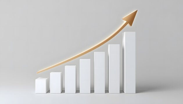 business graph on white background