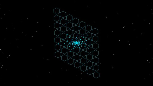 Lime Cyber Isometric Hex Grid Loop