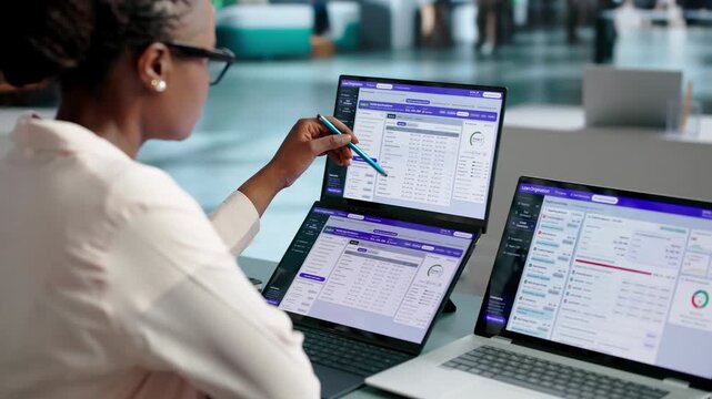 Loan Officer Reviews Credit Risk Data