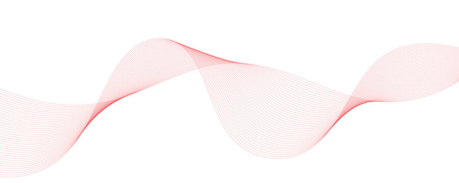 Complex red sine wave line art abstract graphic