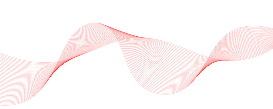 Complex red sine wave line art abstract graphic