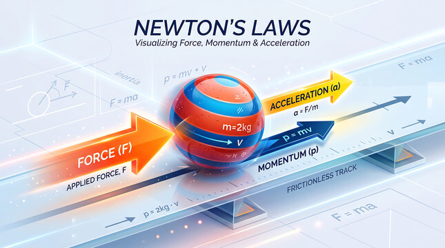 Physics Motion Experiment Showing Classical Mechanics Force Acceleration And Energy