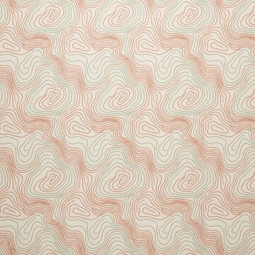 Seamless topographic contour line pattern in orange and green