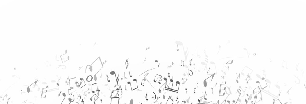 Musical notes, stave, and falling and dancing note compositions. Vector music theme for advertising, covers, or banners.	
